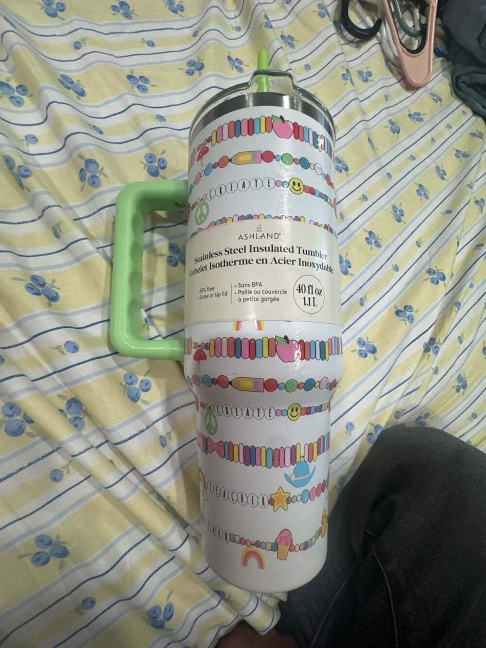 Ashland 40 oz Stainless Steel Insulated Tumbler with Bead Print